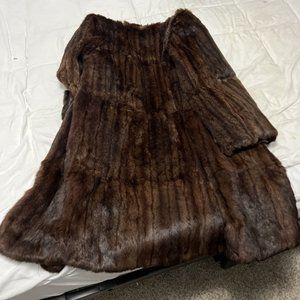 Stunning Vintage Fur Coat Carole Brent 3/4 Length Size L Womens Fur Brown